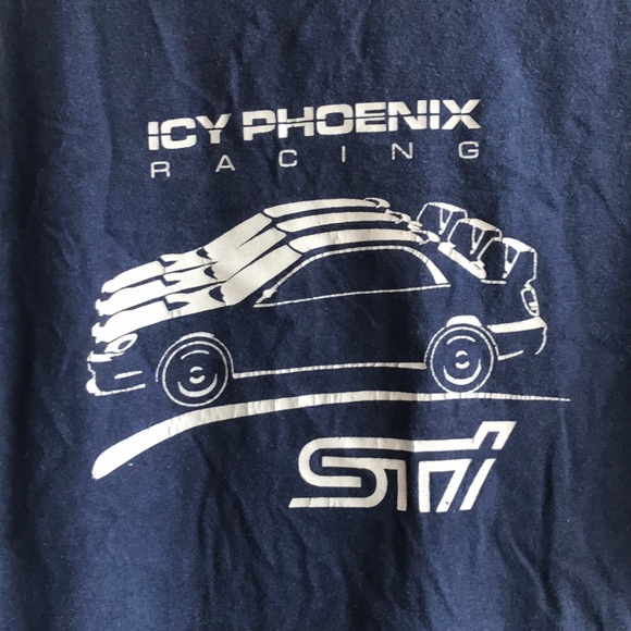 Blue Subaru Racing Hanes Beefy Tee - Picture 3 of 4